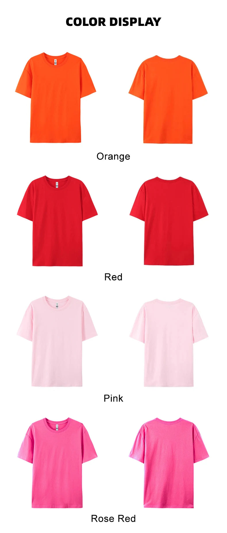 100% Cotton Solid Color T-Shirts Men Woman Short Sleeve Fashion Brand Trend Casual Soft Clothing Tees Breathable Summer Tops