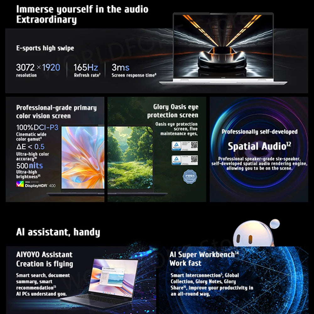 HONOR MagicBook Pro 16 HUNTER Gaming E-Sports Laptop Ultra5/Ultra7 24G/32GB 1TB RTX4060 165Hz 3K Screen Notebook IPS 16" PC