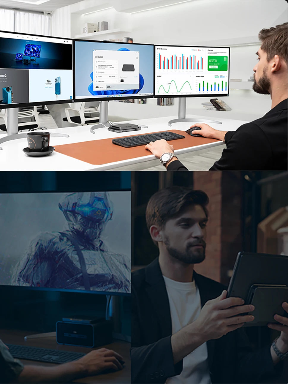 Khadas Mind 1 Mini PC, Intel Core i7-1360P 5.0GHz Micro Desktop Computer with 5.55Wh Standby Battery, 32GB+1TB WiFi 6E, BT5.3