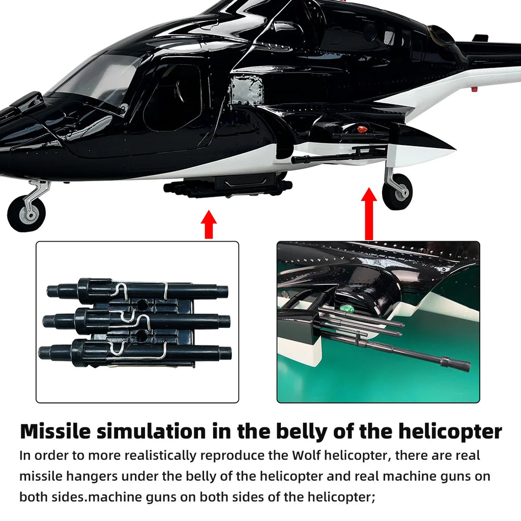 Roban 470 Size Airwolf RC Helicopter GPS Mode X2 Flight Control System LED Lighting System RTF Version