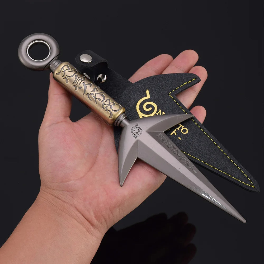 3 Styles Namikaze Minato Weapon 23cm/9.84inch Rotatable The Art of Flying Thunder God Kunai Metal Craft Model Turn Ninja Toys