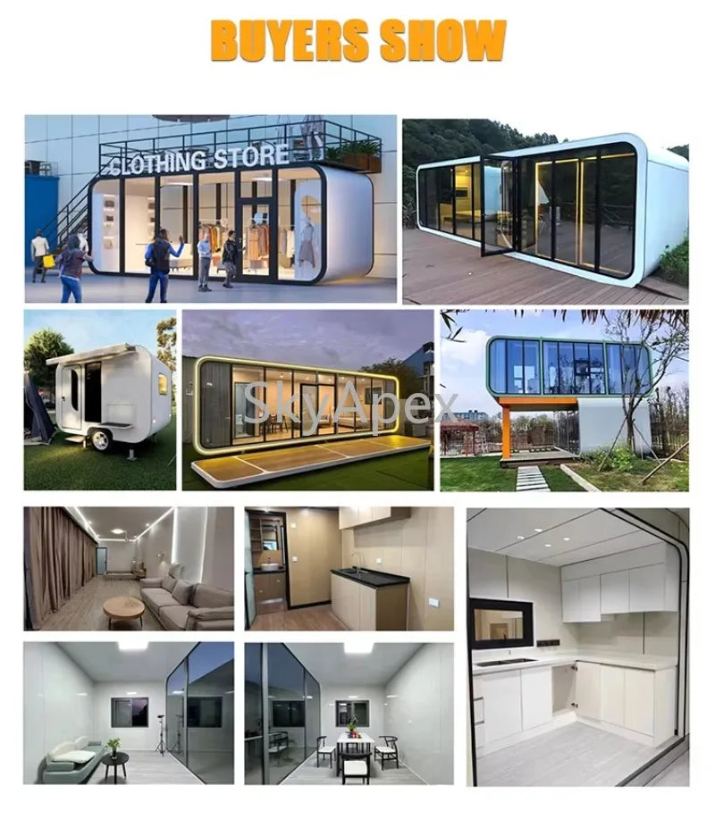 ISO CE Certified Customizable Modular 20ft Smart Apple Cabin Container House with Bathroom Movable Hotel  Use  Windproof  Stable