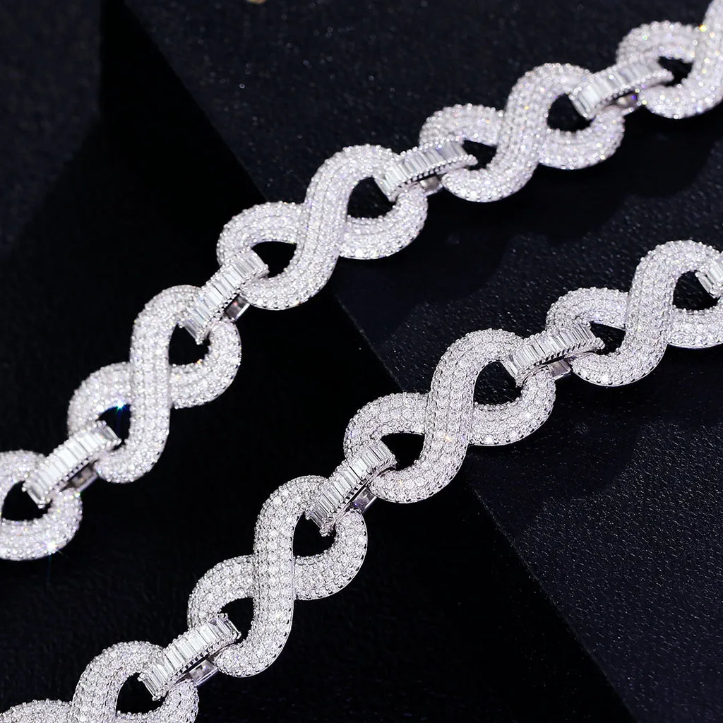 Provence custom 925 Sliver 15mm hip hop cuban link chain iced out lab diamond cuban chain necklace for men rapper party jewelry
