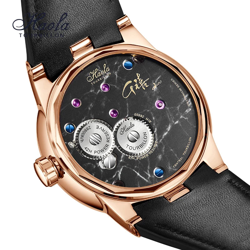 Haofa 2000 Center Tourbillon Movement Man Watch Luxury Sapphire Zodiac Tourbillon Mechanical Mens Watches Limited Edition