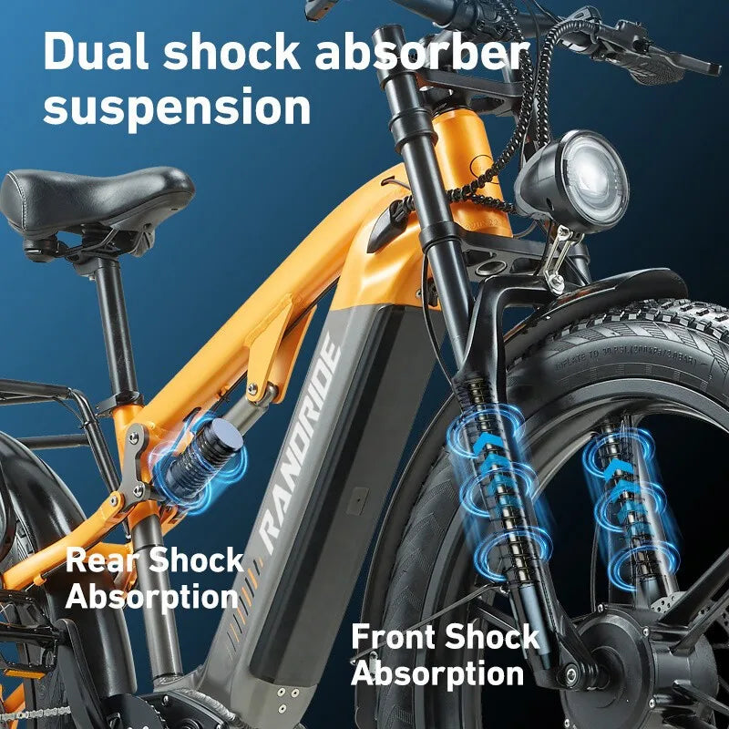 26" Electric Mountain Bike 3000W Peak E-Bike 48V 20AH Bicycle  50KM/H FatTyre