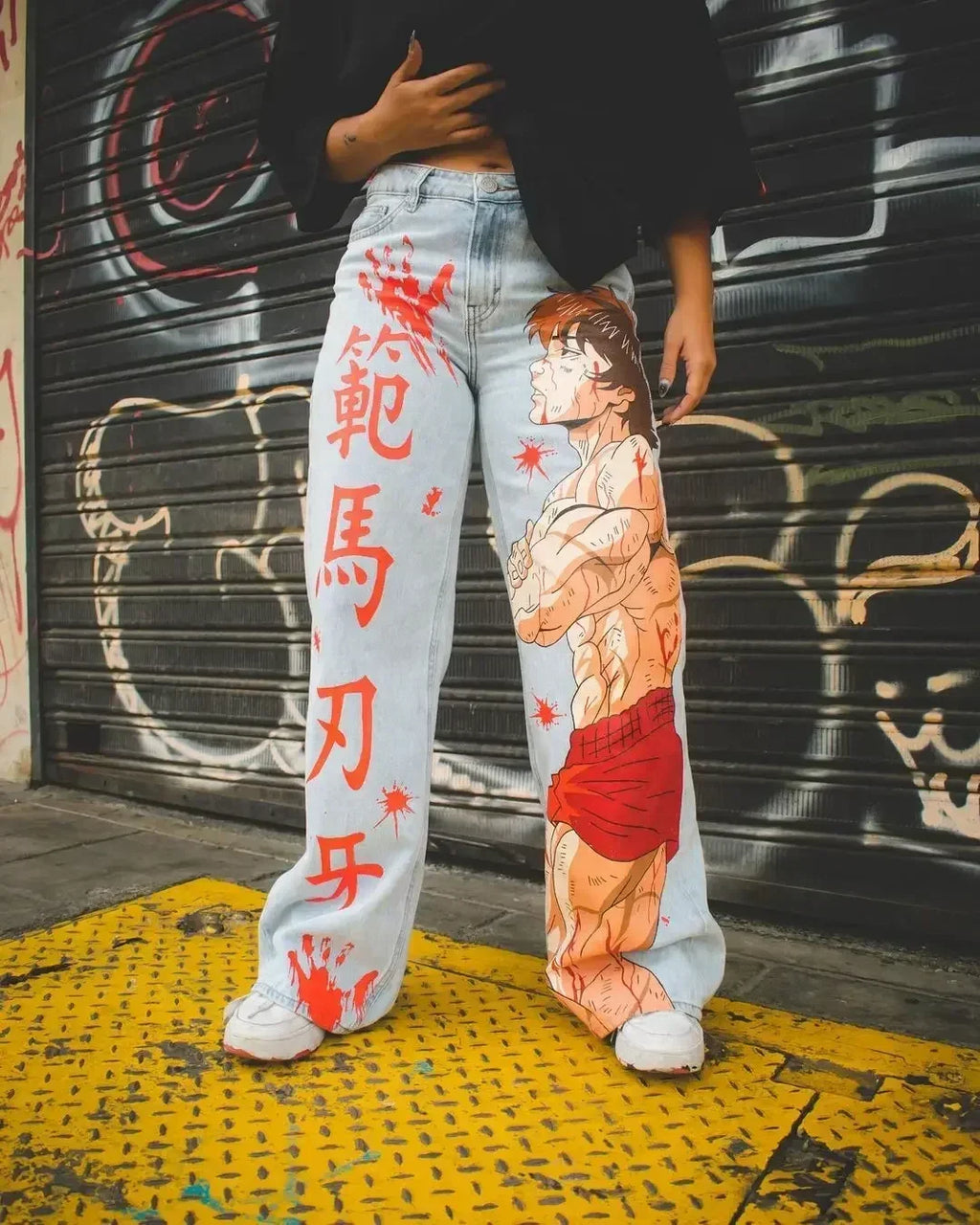 Hip Hop Y2K baggy jeans Anime  print pattern Vintage Streetwear fashion Harajuku men women high waisted Casual wide leg jeans
