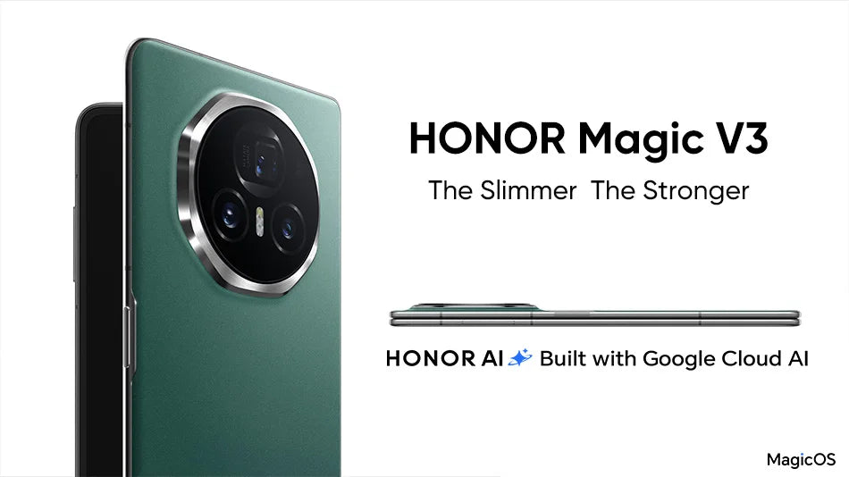 Global Version Honor Magic V3 5G Foldable LTPO OLED 120Hz Display 7.92" 50MP Triple Cameras Snapdragon 8 Gen 3 5150mAh 66W NFC