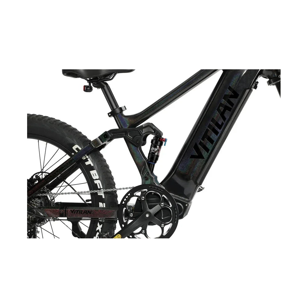 Vitilan T7PRO Full Suspension Mountain E-bike for Adults 1600W Peak Brushless Motor 35mph 52V20Ah E-Bike 90 Nm Electric Bike