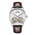 SEAKOSS Luxury Skeleton Men's Tourbillon Manual Mechanical Watches Double Tourbillon Luminous Hands Watch for Men Sapphire Glass