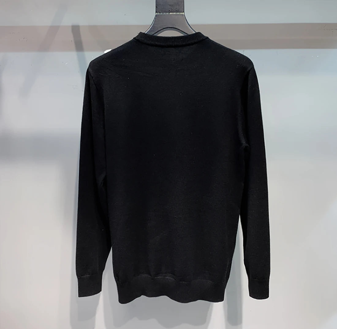 Men's Streetwear Sweater Rhinestone Skull Trendy Cartoon design Male Pullover Plus Size Black Tops Hip-Hop Round Neck Clothing