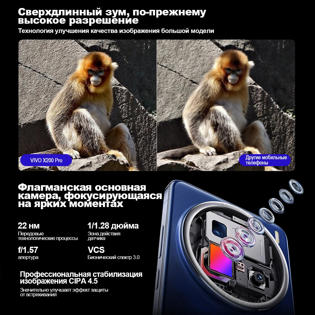 VIVO X200 Pro Chinese Version 5G Dimensity 9400 CPU 6.78 inch AMOLED 120HZ Screen 6000mAh 90W Flash Charger OTA NFC 50MP camera