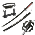 41 inch Kurosaki Ichigo Katana Black Wood Blade Zangetsu Decorative High Quality Cosplay Prop with Sword holder and belt