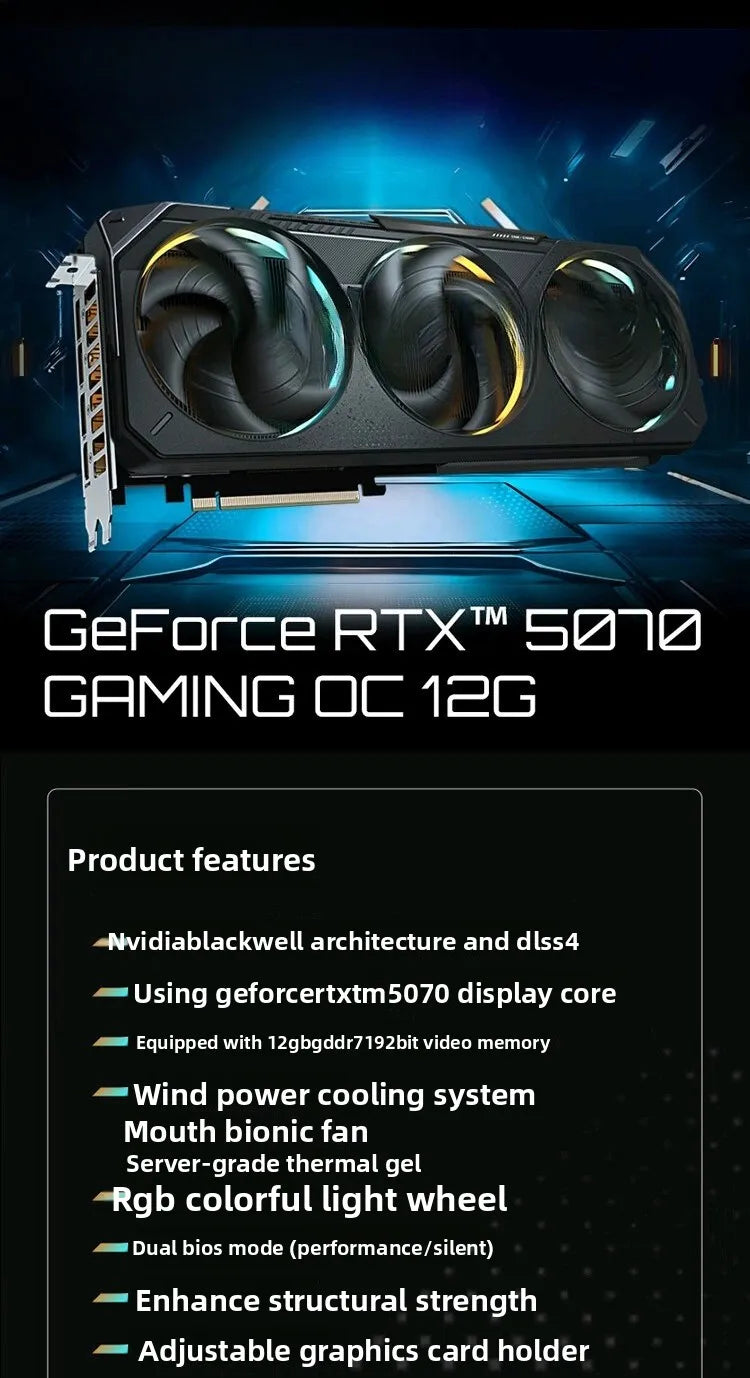 GeForce RTX 5070 Gaming OC 12G DLSS4 Gaming AI Graphics Card