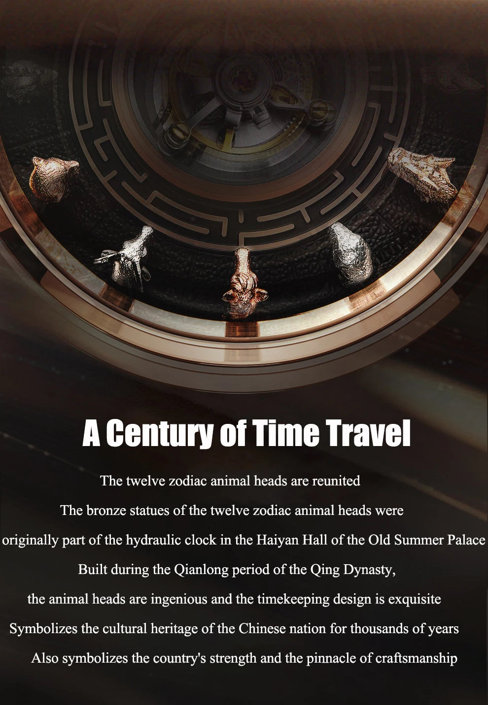 Haofa Center Tourbillon Watch 3D Chinese zodiac Animal Sculpture Manual Tourbillon Sapphire Waterproof Limited Watches Men 2000
