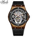 Haofa Manual Tourbillon Movement Watch for man Sapphire Mechanical Bronze Case Carbon Fiber Bezel Mens Watch Day And Night 1915T