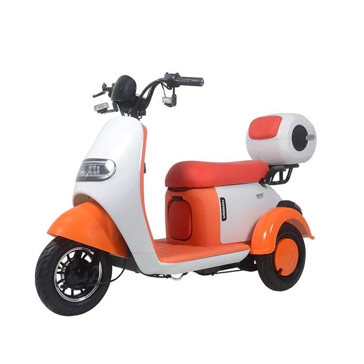Stylish 500W Retro Electric Tricycle Three-Wheel Electric Scooter with Storage Box for Urban Travel