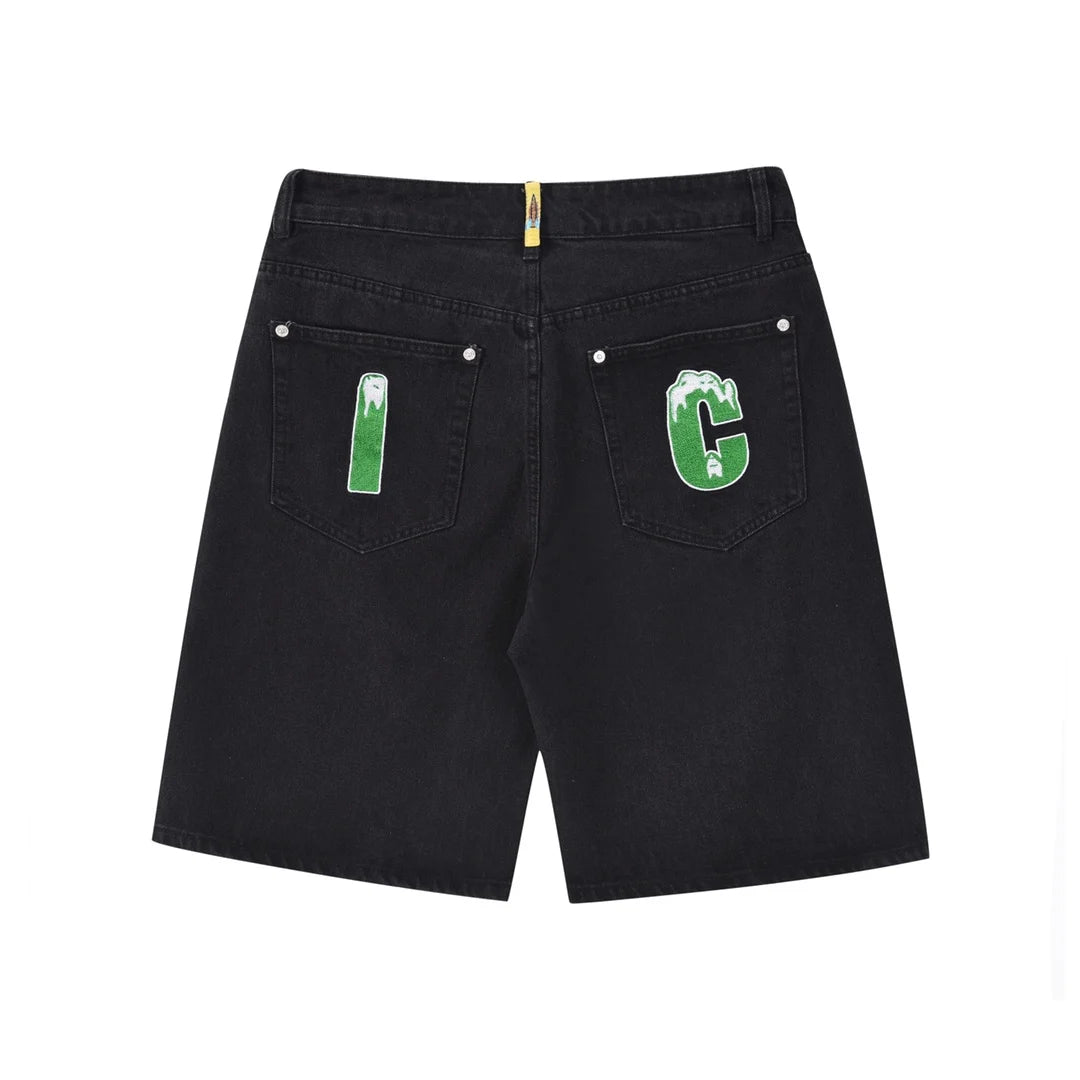 Top Quality Classic Printed Mens Casual Jeans Shorts Zipper Loose Fit Capri Men Denim Shorts Pants