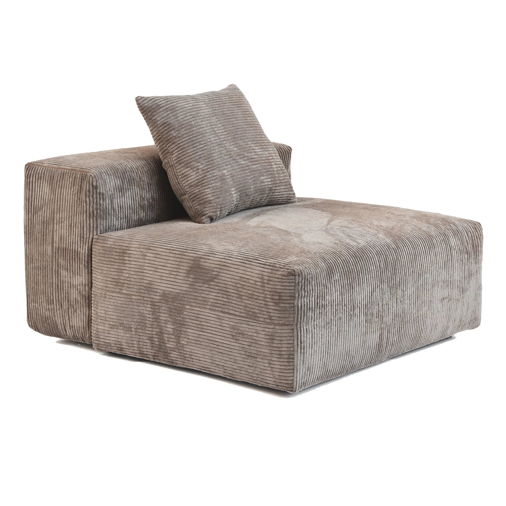 Sdorens 141.73'' L Shape Sectional Sofa Corduroy Fabric Couches Oversized 3 Seater Couch with 1 Ottomans for Living Room Set