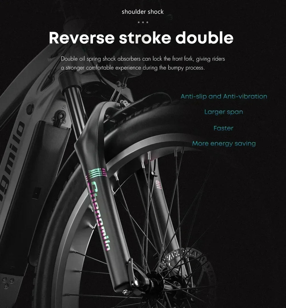 Electric bicycle Shengmilo MX04 1000W Motor 48V 15AH lithium battery Electric Bike 26inch Fat Tire Mountain Off-Road Snow E-bike
