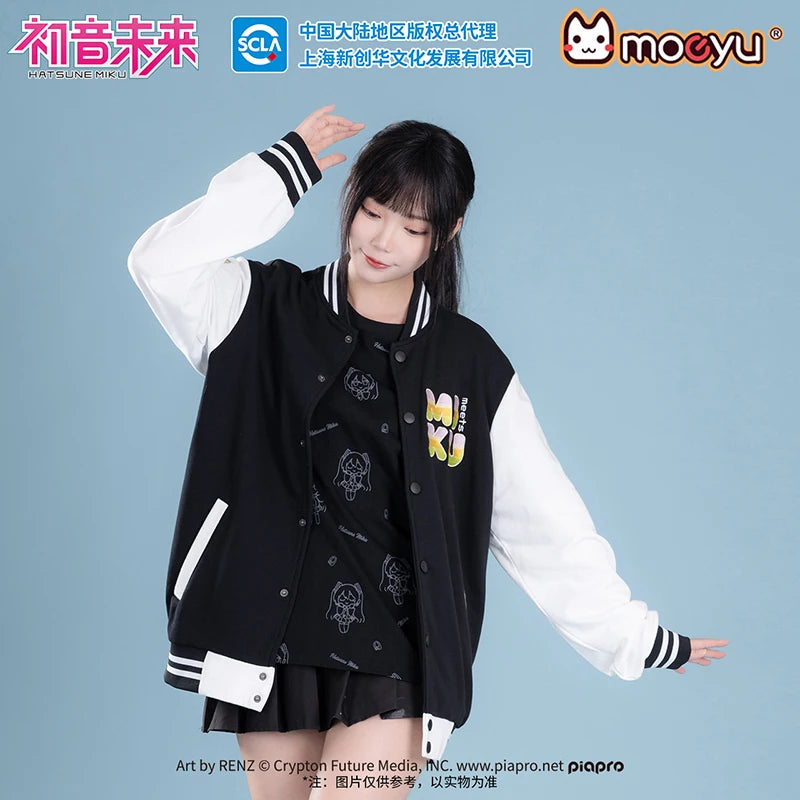 Moeyu Miku Baseball Uniform Jacket for Women Men Coat Cosplay Costume Autumn Jackets Winter Hoody Streetwear