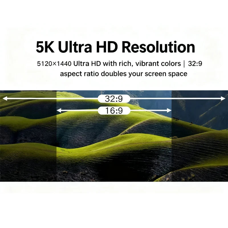 49 Curved Ultra Wide Gaming Display 3800R 165Hz 5120x1440 HDR USB C Charging Adjustable Stand Monitor  DeskTop