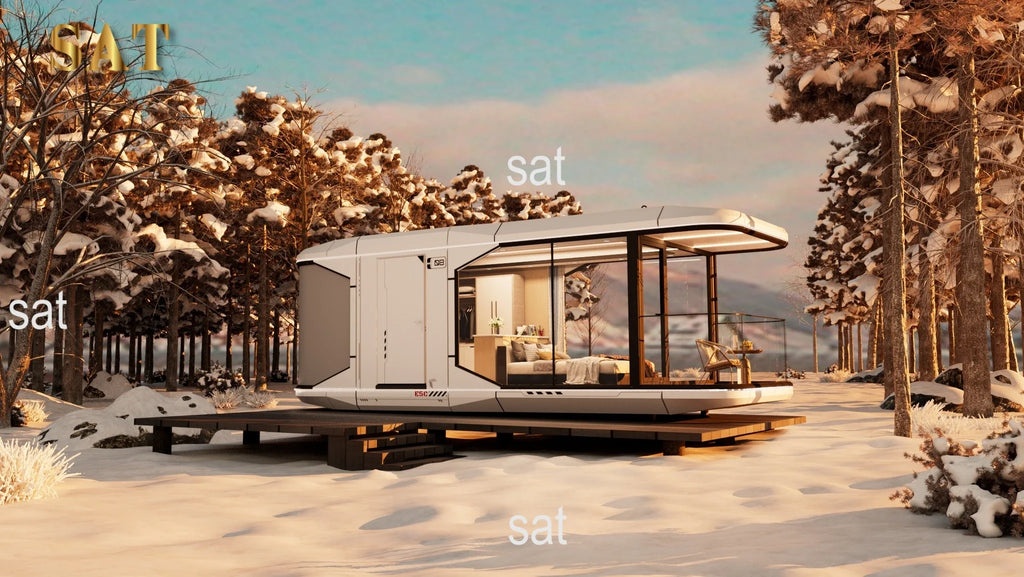 A for Multi-Functional Luxury Prefab Living Homes Micro Office Modular Container Apple Cabin Capsule House