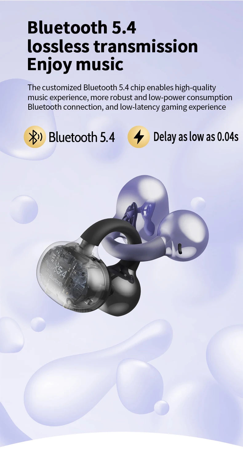 New Sport Earclip Wireless Headphone Bluetooth Earphone audífonos bluetooth inalámbrico Gaming LED Display Game and Music Mode