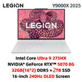 Lenovo Legion Y9000X Laptop Gaming Laptop Intel Core Ultra 9 275HX 16-inch 32GB/1T SSD RTX5060/5070 240Hz Notebook PC