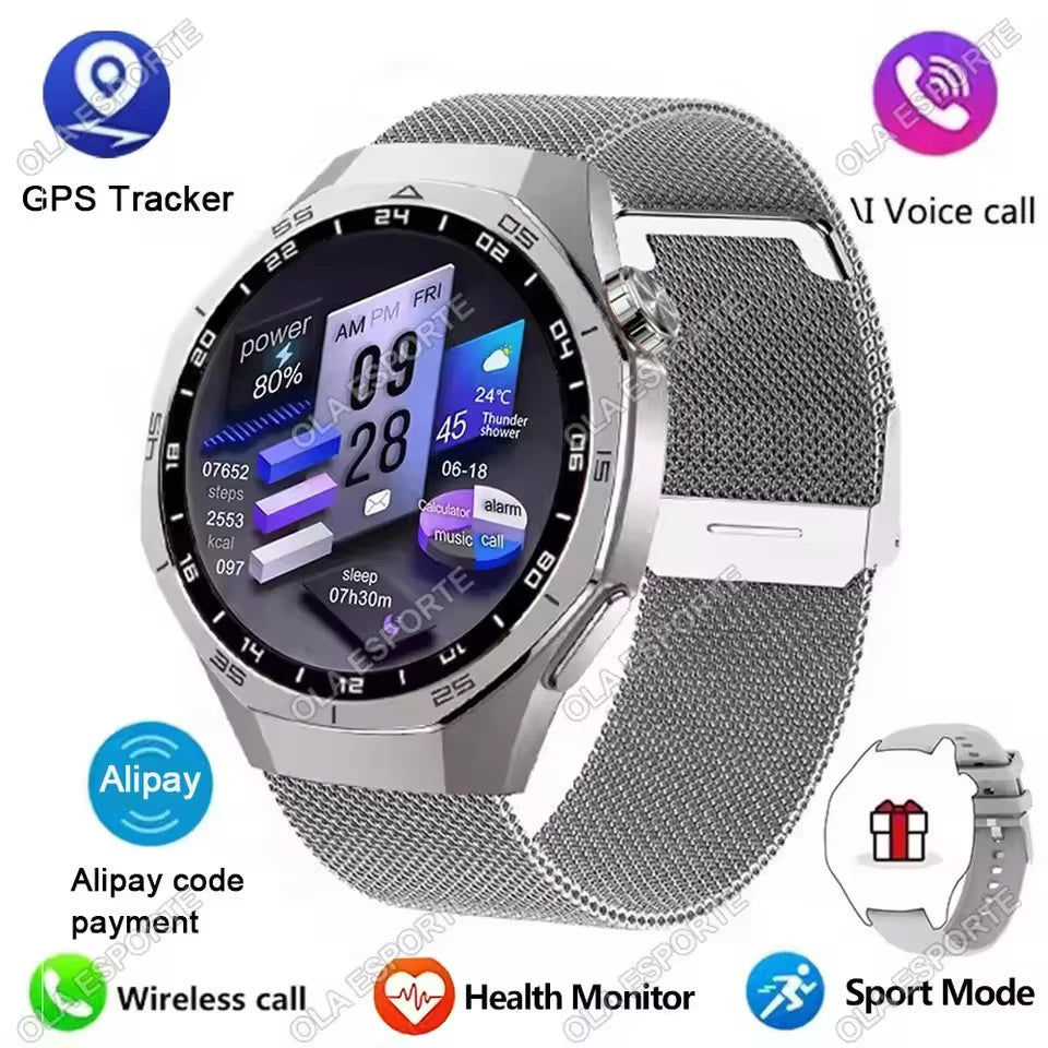 2026 New Watch 5 Pro GPS Track Smart Watch Men 360*360 AMOLED Screen NFC BT Call Waterproof Health Monitor Man Smartwatches IOS