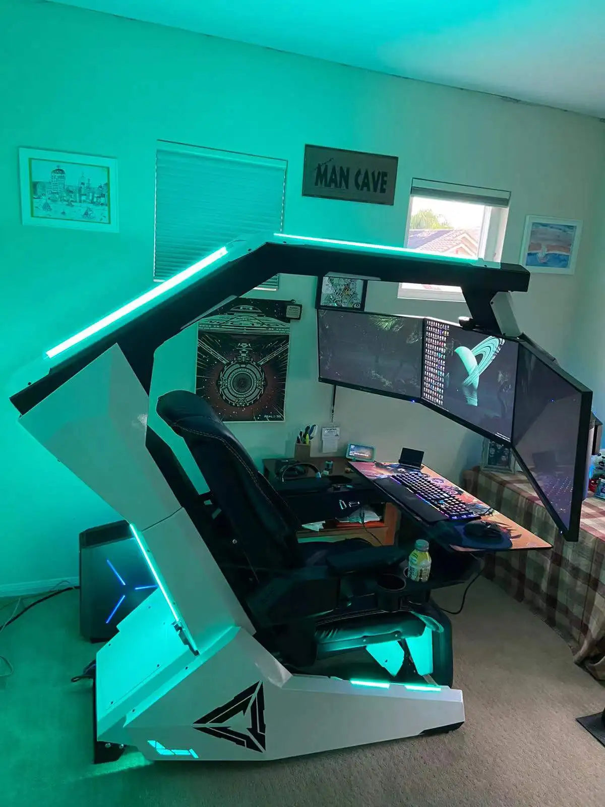 Imperator R1 Pro Recline zero Gravity Gaming Cockpit Massage Speaker Monitor Adjustable RGB Chair Workstation Computer Cockpit