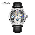Haofa Manual Tourbillon Watch for Men Moonphase Energy Display Dial Skeleton Movement Sapphire Mechanical Wristwatches 1939