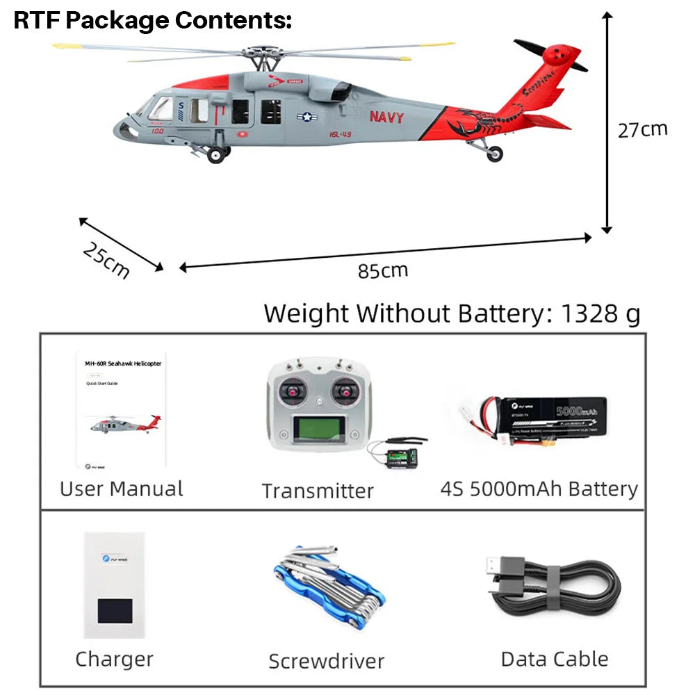 470 Size FLYWING MH-60R Seahawk Scale Helicopter LED Light ACE Flight Control MH60R RC helicopter MH60 Seahawk rc Helicopters