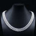 Provence S925 Sterling Silver Cuban Chain for Men 15mm Moissanite Link Chain Cuban Necklace for Women Miami Hip Hop Chokers