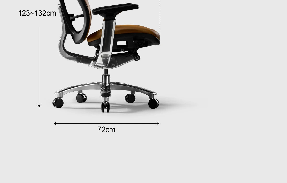 Luxury Modern Office Chair Wheels Orange Leather Computer Ergonomic Desk Chairs Recliner Swivel Sedia Ufficio Furniture