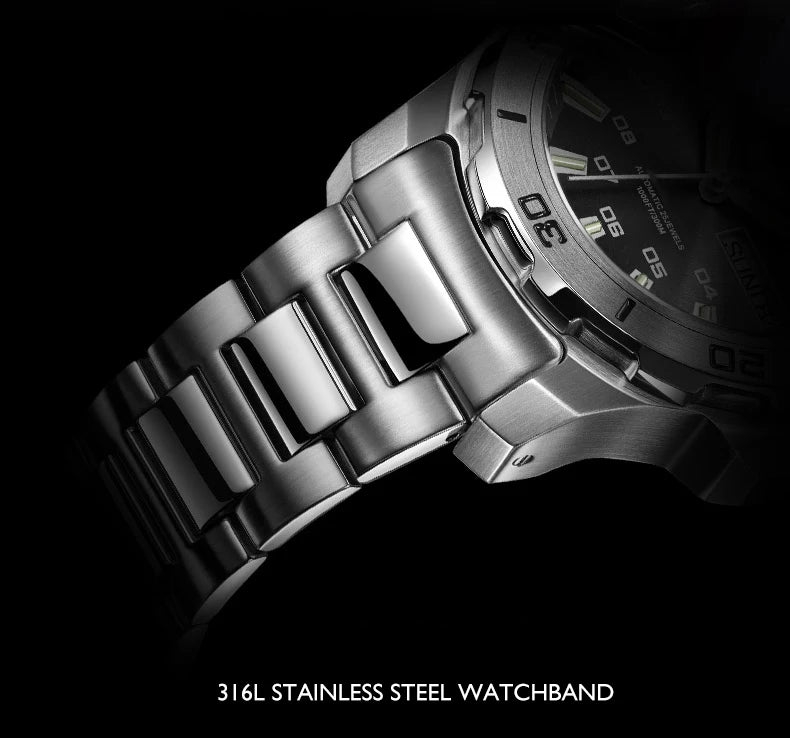 YELANG New Men Automatic Mechanical Watch T100 Self Luminous SWISS ETA Movement 25Jewels Deep Sea DiverSwim Waterproof 300m V5