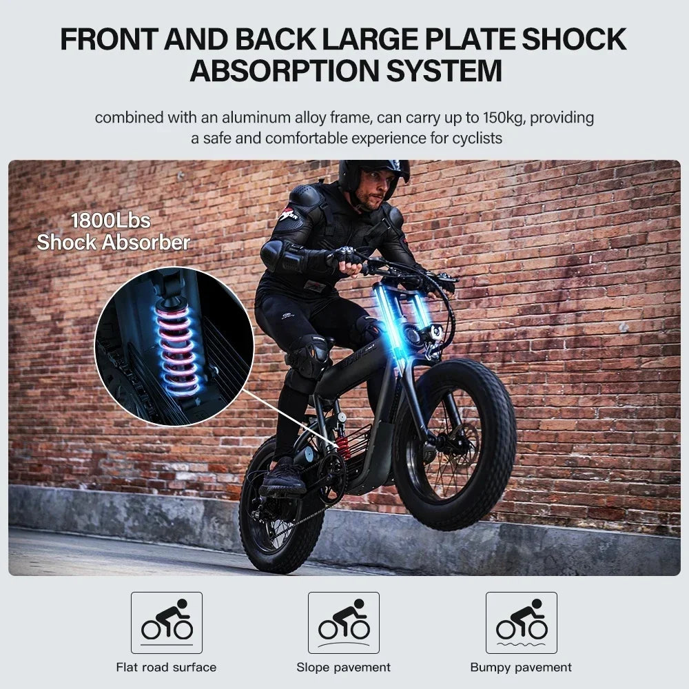 Electric bike Peak 1500W T20 48V20AH Detachable battery adult Hydraulic brakes Electric Bicycle Off-road 45km/h Speed E-bike