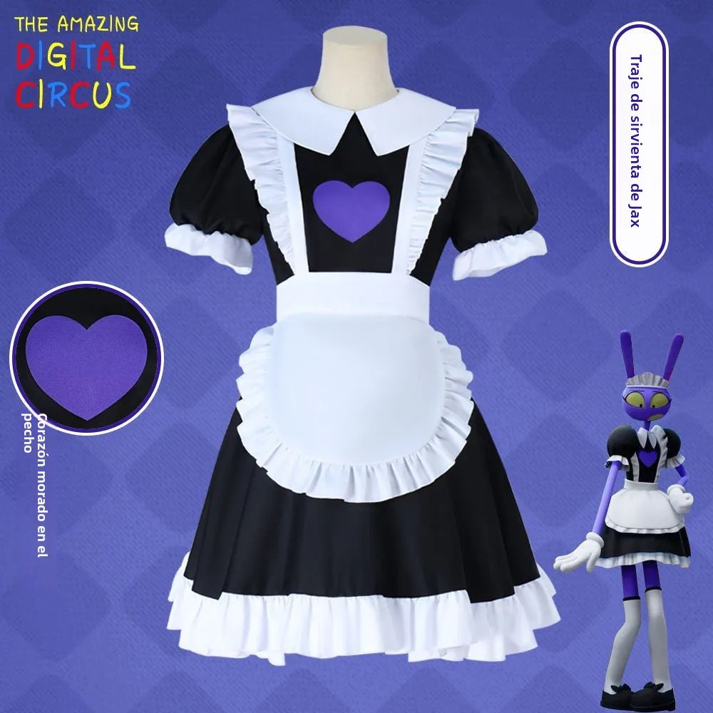 Magic Number Circus Cosmaid Jax Cosplay Roleplay Costume Female Servant Uniform Anime Themed Party Wear Fashionable Cosplay O...