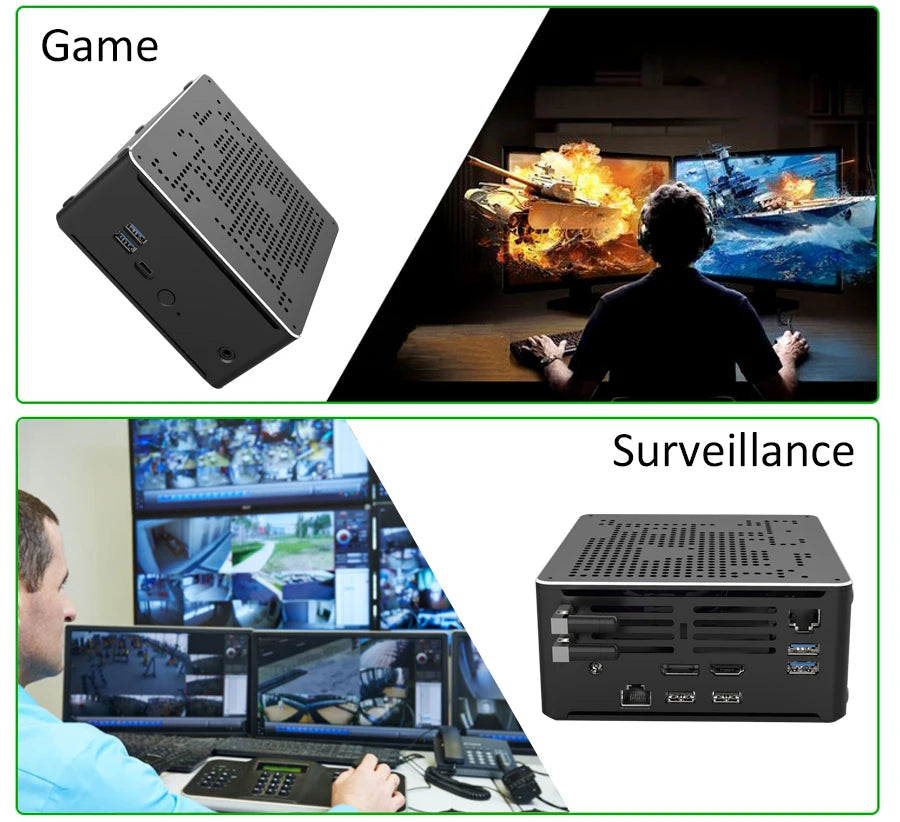 Powerful Mini PC Computer 10th Gen Core I9-10880H 64GB DDR4 MME Office Portable Desktop Computer Embedded Mini PC