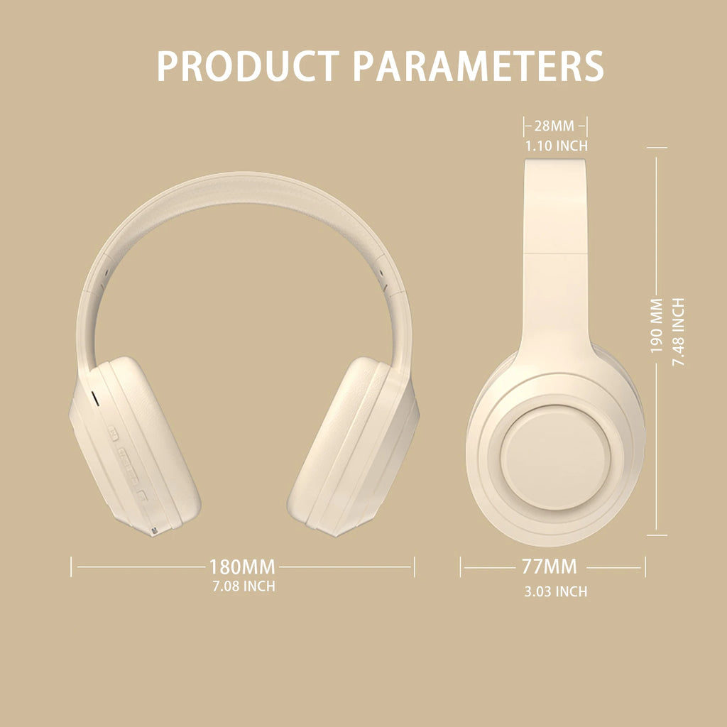 Wireless Bluetooth Headphones Over Ear HIFI Stereo Headsets Noise Reduction Sports Gaming Earphones Music Player with Mic Gifts