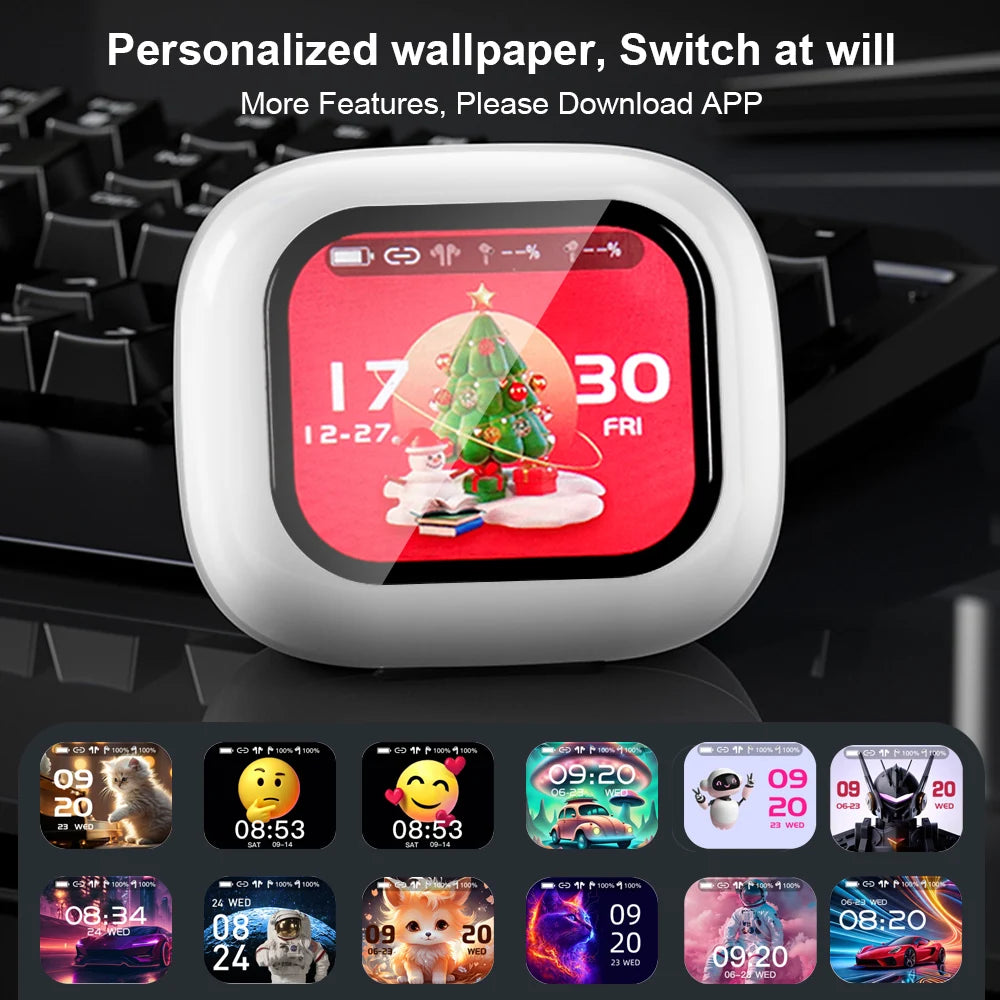 Original GREATWALL TWS Wireless Bluetooth Earphones Earbuds Smart LCD Touch Screen HiFi Stereo Sound Headphones HD Call With APP