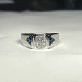 Men Ring 18K White Gold 1.5 Carats Radiant Cut D VS 12 Grams Lab Grown CVD Diamond Rings