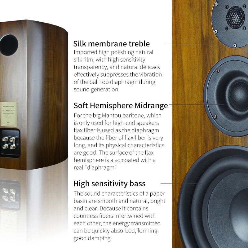 YYAUDIO 10 Inch 8Ohm High Low Speaker Bass Tweeter Hifi Bookshelf Speaker Professional Sound Floor speaker Box