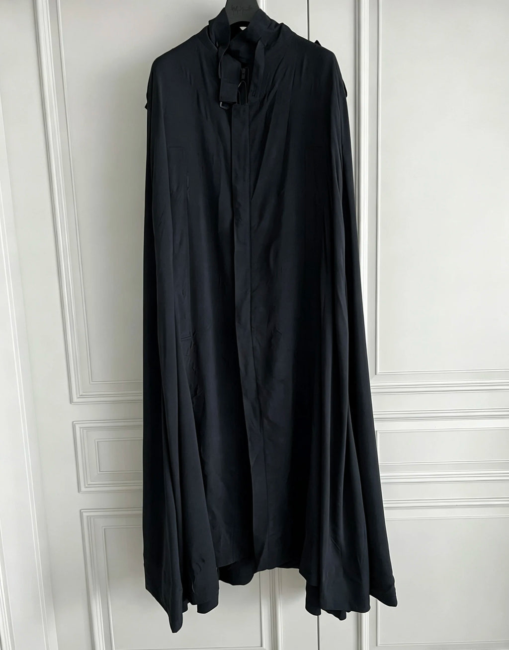 TOP-YAMAMOTO original design asymmetrical print design sense hooded cape-style trench coat loose and trendy