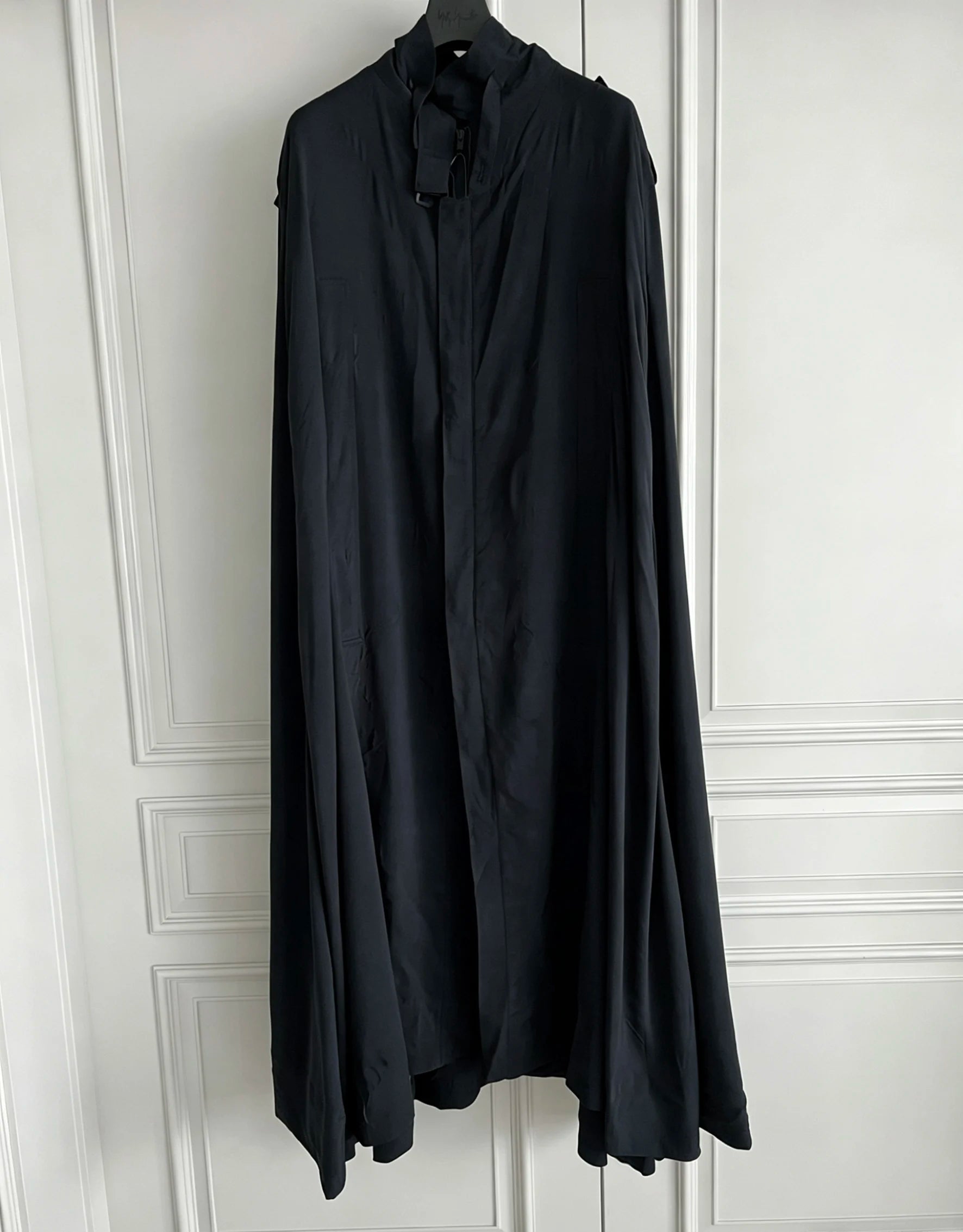 TOP-YAMAMOTO original design asymmetrical print design sense hooded cape-style trench coat loose and trendy
