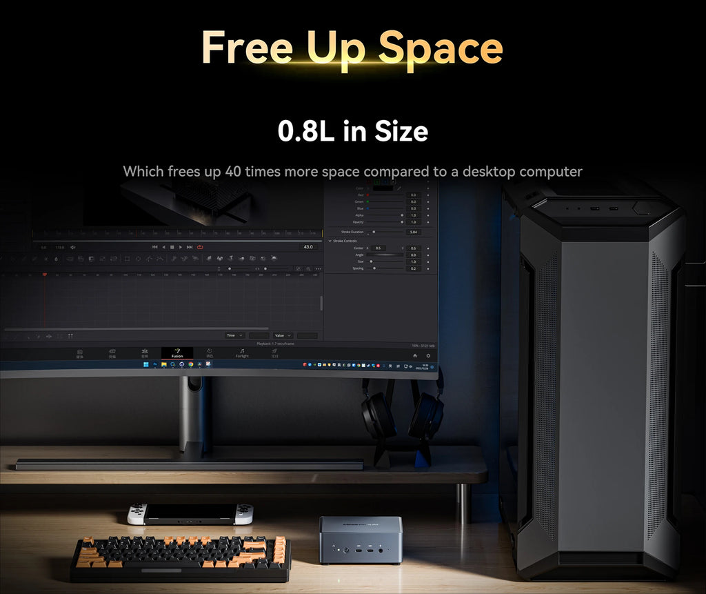 MINISFORUM UM890 UM880  UM790 Pro XTX Gaming PC Ryzen 9 7940HS 8945HS 2*DDR5 5600MHz 2*PCIE WiFi6 Win11 Desktop Computer Mini PC
