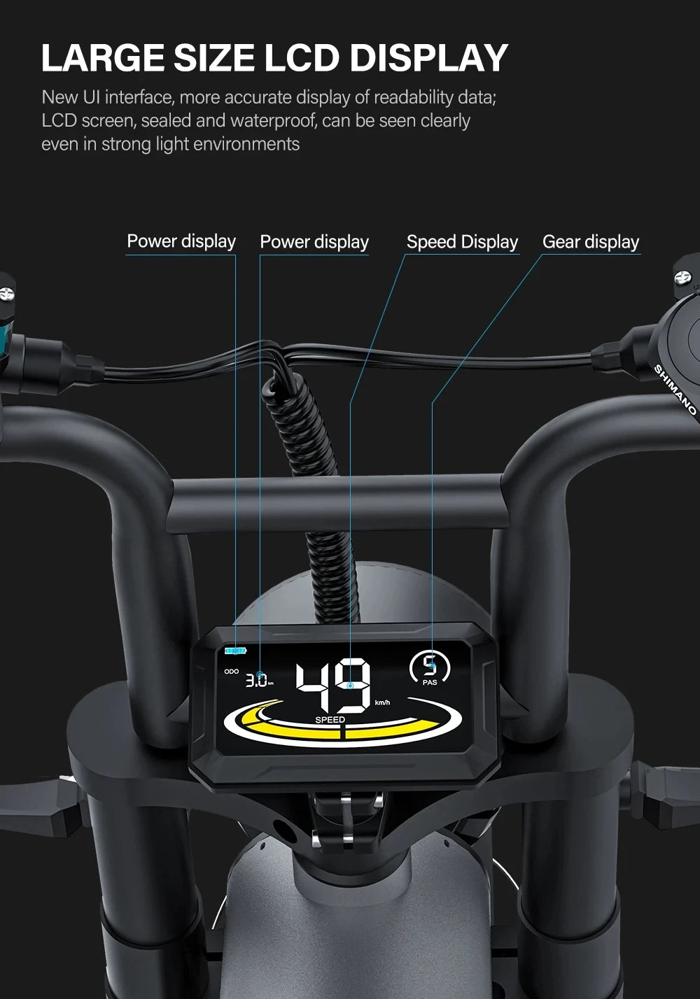 Motor Electric Bicycle 48V 25AH Battery Max Speed 55 MPH Electric Bike E-Bike Electric Motorcycle