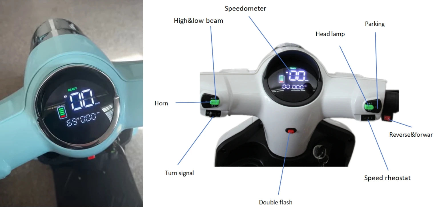 Modification Factory Best Selling 1000W 60V  FOC Controller Electric Mobility Scooter 25km/h  3 Wheel  Electric Scooter E Scoote