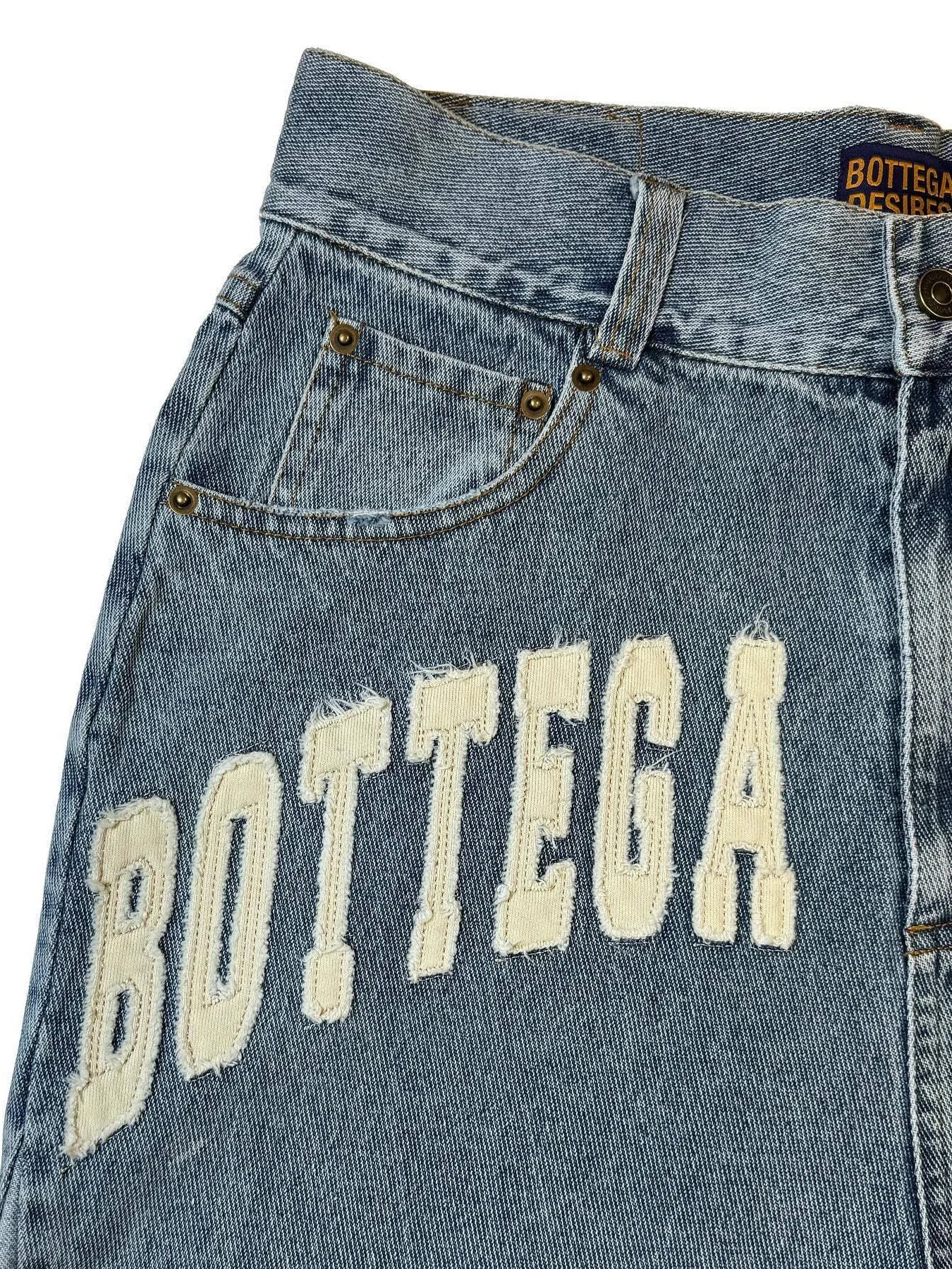 Bottega Desire Y2K New Cowboy Skateboard Shorts Cartoon Embroidery Men And Women Loose Jeans Wide-Leg Pants Hip-Hop Street Jeans