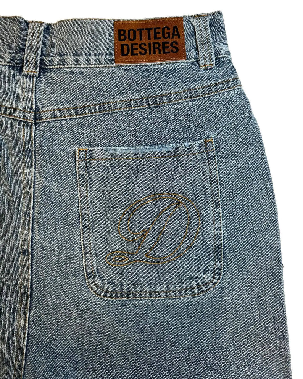 Bottega Desire Y2K New Cowboy Skateboard Shorts Cartoon Embroidery Men And Women Loose Jeans Wide-Leg Pants Hip-Hop Street Jeans
