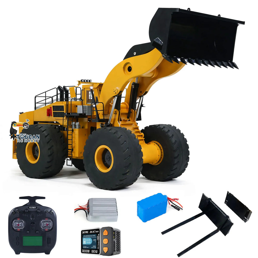 1/14 L2350 Heavy RC Hydraulic Loader RTR Machine FlySky ST8 Radio Control Construction Vehicle Car Smoking Unit Light Sound Toy